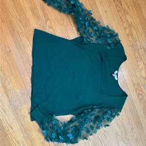 No Boundaries Green Ribbed Knit Top